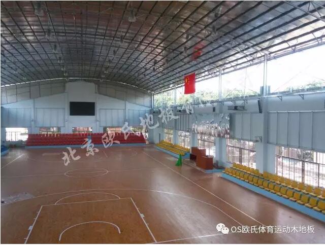 廣東省清遠市昊廷漁港籃球館木地板單層龍骨結構案例-3