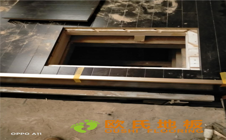 河北廊坊益田同文學校舞臺木地板-歐氏運動木地板